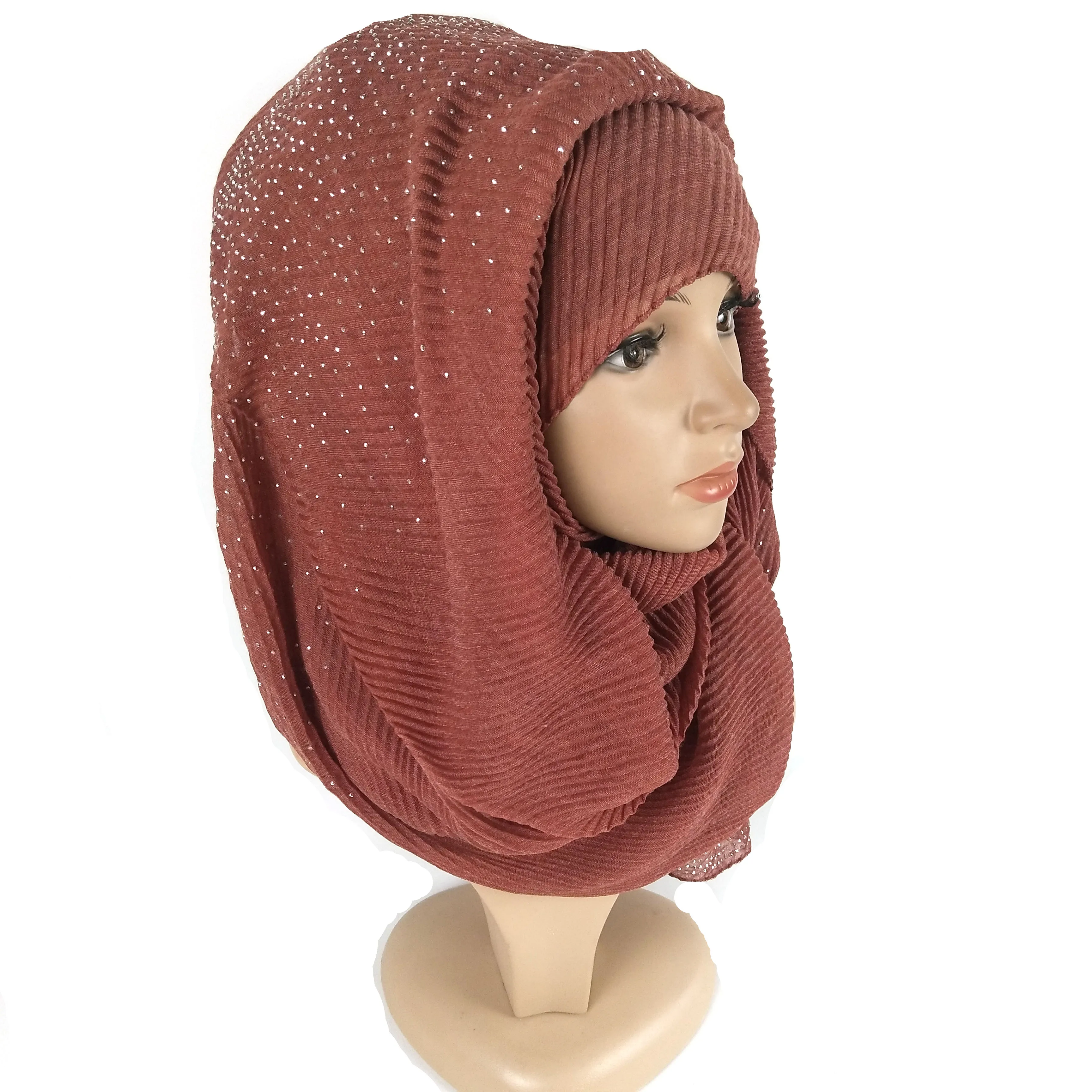 Y1 10 шт. морщин хиджаб шарф пузырь хлопок вискоза шарф морщинка Обычная шаль мусульманский головной хиджаб шарф бандана