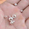 Perles rondes en argent sterling 925, 50 pièces, perles d'espacement, en argent pour la fabrication de bracelets et de colliers, accessoires de bijoux ► Photo 3/3