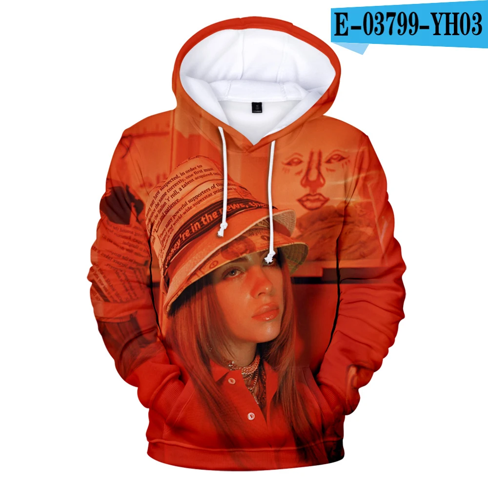 3D Дизайн Billie Eilish Harajuku худи с модным принтом 3D толстовки женские толстовки мужские пуловеры 3D Billie Eilish толстовки для девочек - Цвет: 3D