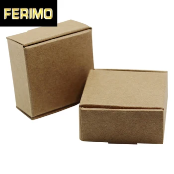 

5.5*5.5*2.5cm DIY Gift Packing Kraft Paper Box Retail Packaging Box For Party Jewelry Pearl Ring Candy Chocolate Handmade Soap