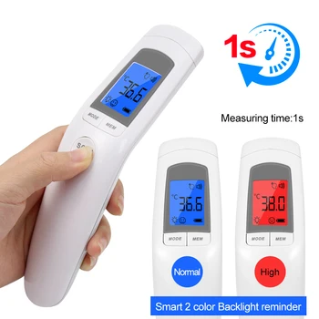 

No Touch Infrared Forehead Thermometer Adult Baby Fever Detector Digital Thermometer Gun for Body and Object, with LCD Display