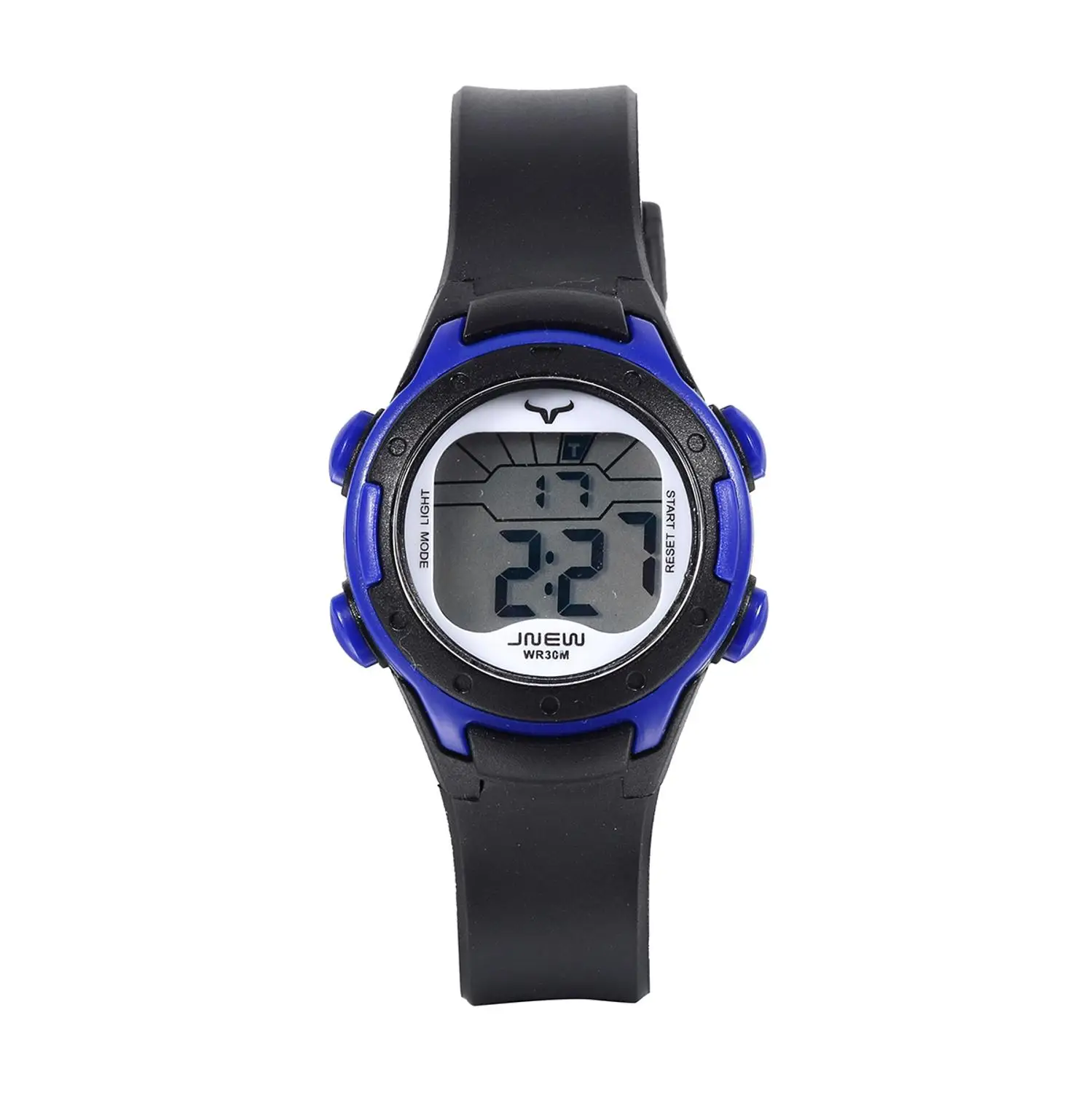 JNEW детские часы военные наручные часы с кожаным ремешком светодиодные цифровые часы детские спортивные наручные часы повседневные часы для студентов 9688 - Цвет: black
