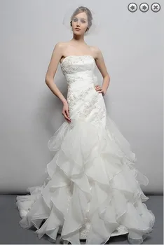 

Free shipping 2018 designer bridal gown organza ruffles brides long plus sweetheart elegant lace mother of the bride dresses