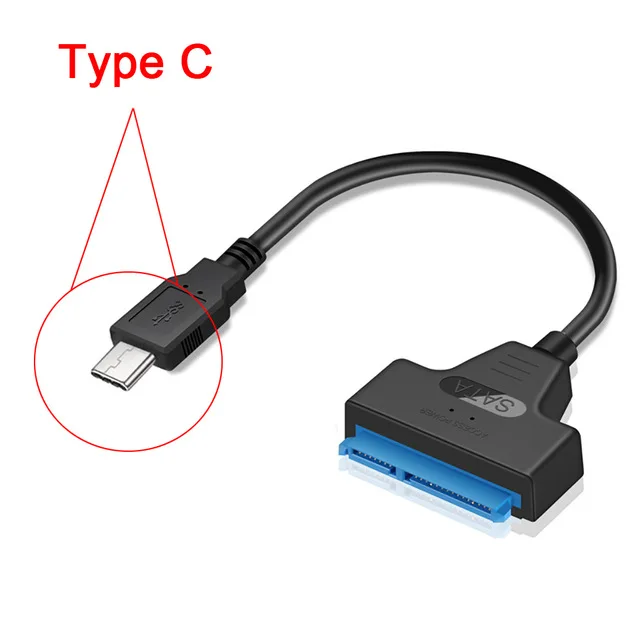 Жесткий диск USB 3,0 SATA 3 кабель Sata USB 3,0 адаптер до 6 Гбит/с Поддержка 2,5 дюймов внешний жесткий диск SSD 22 Pin Sata III - Цвет: Type-c
