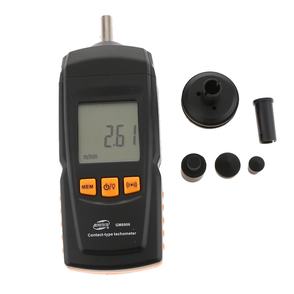 Digital Tachometer Contact RPM Meter Motor Speed Gauge Speed Tach Meter with Easy-to-read LCD Screen