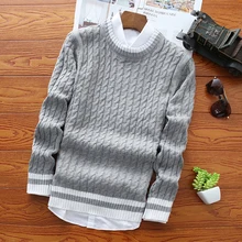 SFIT Осень Зима Рождественский свитер мужской пуловер брендовый мужской джемпер размера плюс мужской свитер полосатый 6XL-M корейский серый свитер
