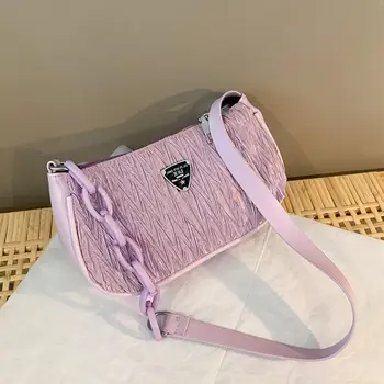 

Creative Design Casual Women Handbag Classic Texture Chic Female Leather Pleated Daily Underarm Shoulder Totes Bags