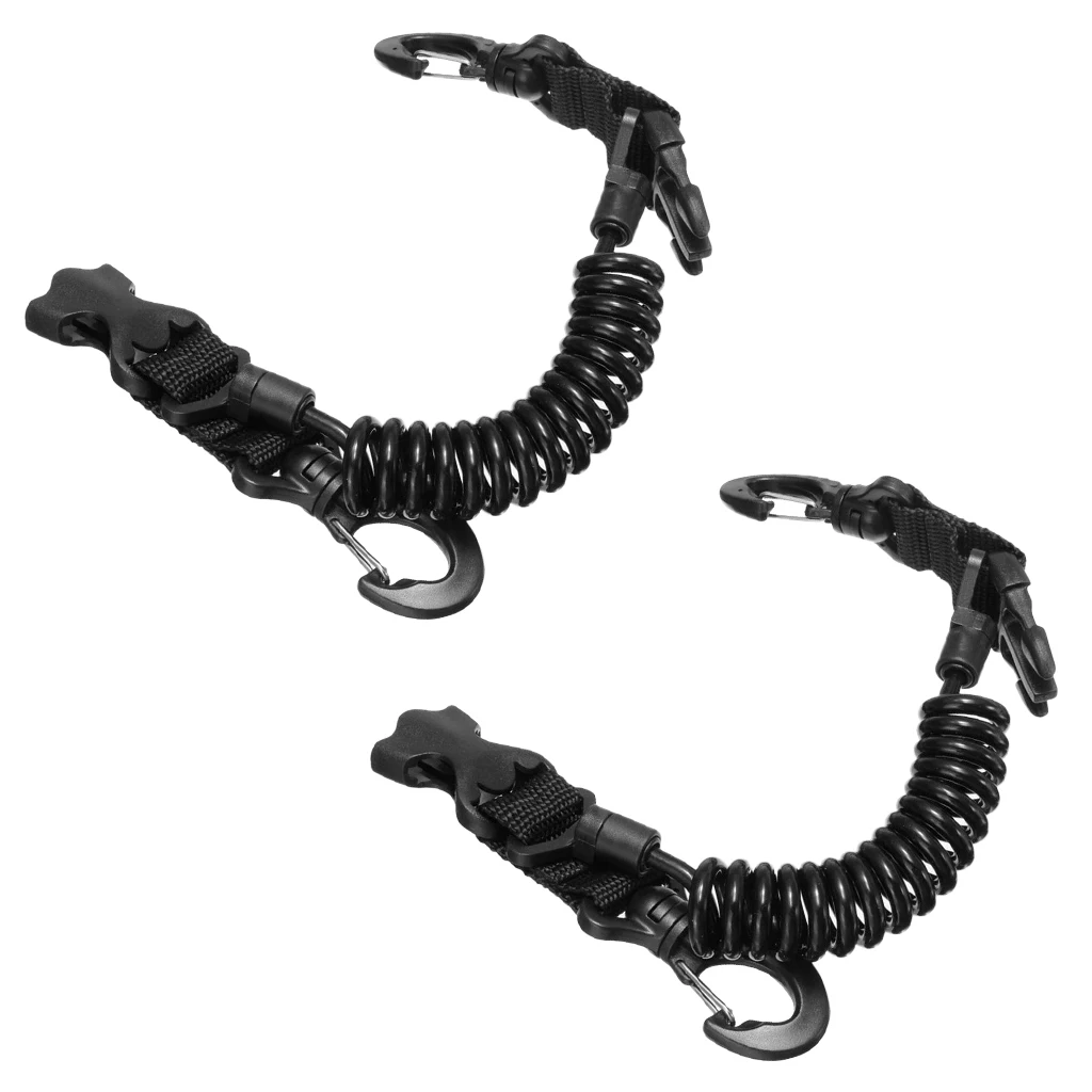 2 Piece Adult Diving Spiral Cable - Underwater Sport Camera Dive Light Safety Leash