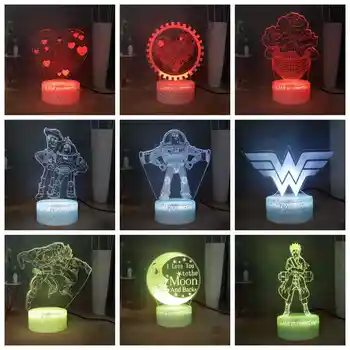 

DIY Illusion Desk Lamp Sweet Heart I Love you LED Night Light Moon Rose Toy Story Buzz Lighter Dragon Ball Naturo Kids Gift