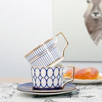 

High-grade British bone china coffee mug Afternoon teacup British wind cup and saucer set high-grade ceramic gift cup
