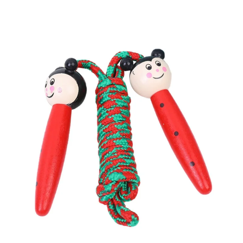 Red Green Детская мультяшная деревянная ручка Скакалка для студентов Скакалка для фитнеса - Цвет: Red Green