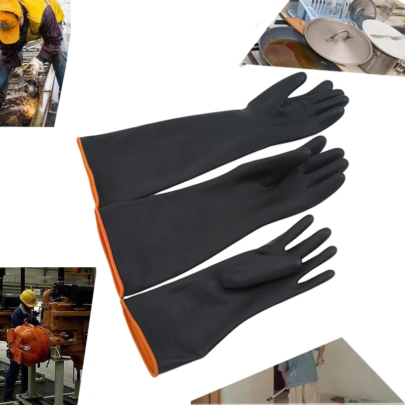 Household Gloves Anti-skid Waterproof Household Glove Black Thick Industrial Anti-Acid Alkali Gloves Water Dust Cleaning Tools Household Gloves Anti-skid Waterproof Household Glove Black Thick Industrial Anti-Acid Alkali Gloves Water Dust Cleaning Tools