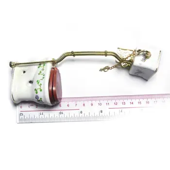 

Vintage Vintage 1:12 Dollhouse Miniature Furniture Bathroom Porcelain Toilet Closestool For Dolls Kids Role Play Toys Gift Decor