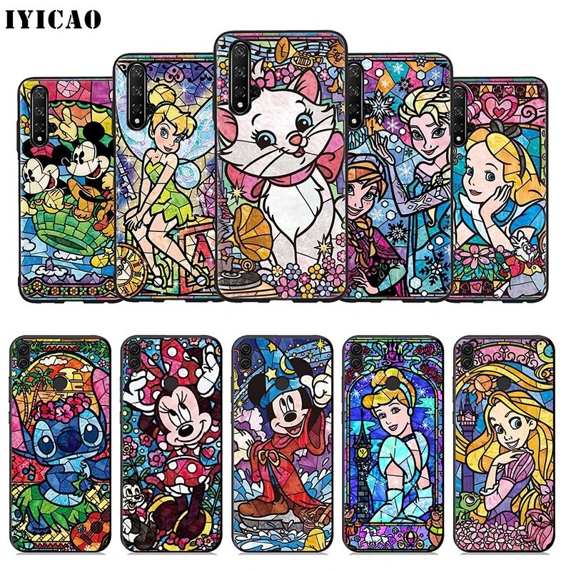 Fairy tale stained Alice Stitch Mickey Mouse Soft Case for Huawei Honor 20 10 9X 9 8X 8C 8 7X 7A 6A Lite Pro View Note |