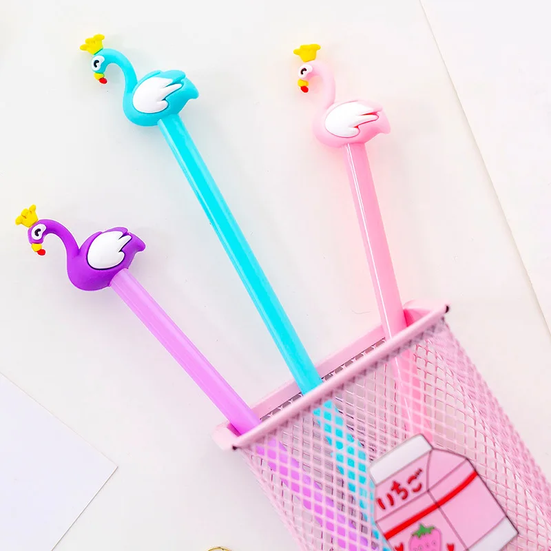 

8 Pcs Creative Girl's Heart Crown Swan Gel Pen Black Ball Pen Student Stationery Gel Pen Wholesale