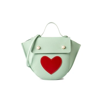 

Fashion New Heart-shaped Appliques Shoulder Bag Sweet Lovely Women's Patchwork Messenger Bag