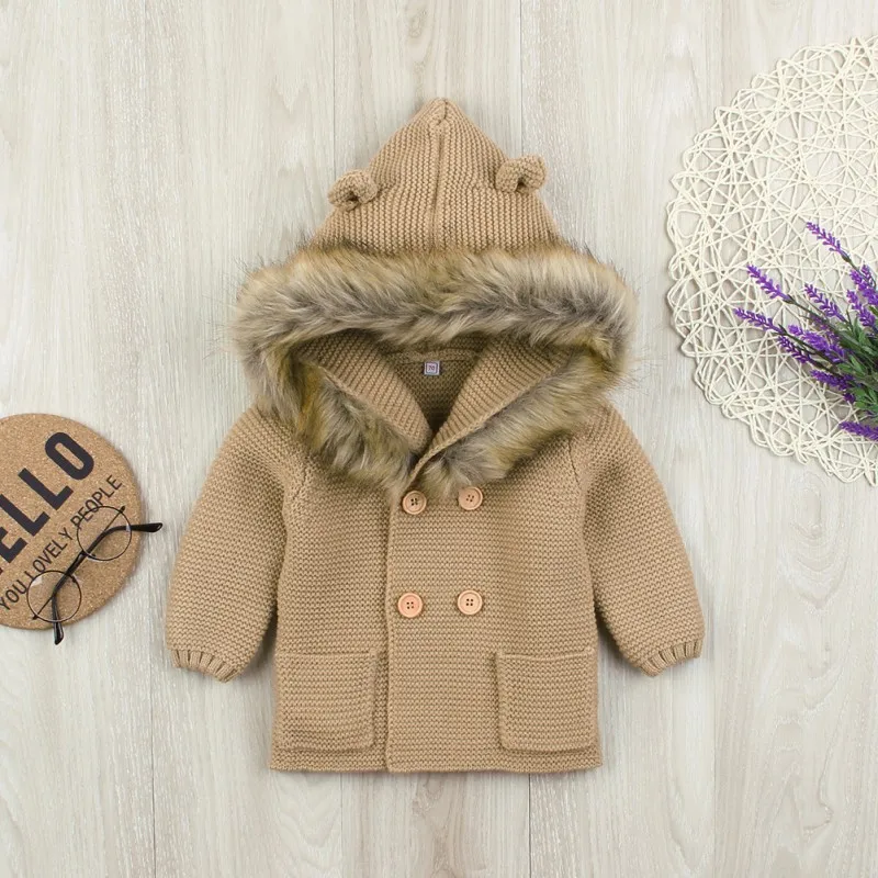 0-24M Children Kids Sweater Jacket Autumn Baby Girl Boy Hoodie Cardigan Casual Outerwear Coat Clothes