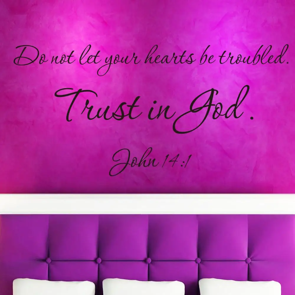 The World truth bible quote trust is god removable vinyl home decals Wall stickers christian family bless pray words mural hot