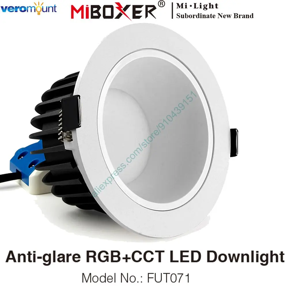 MiBoxer FUT071 12 Вт с антибликовым покрытием RGB + CCT светодиодный светильник AC100 ~ 240 В