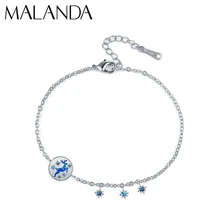 Браслеты Malanda с кристаллами Swarovski для женщин, модный серебряный круглый браслет в форме оленя, ювелирные изделия для свадебной вечеринки