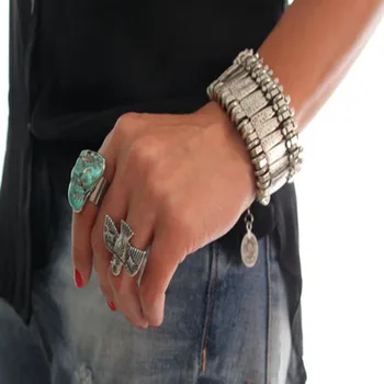 

FUN-BEAUTY European and American Hot-selling Tassel Coin Bracelet Hot Style Retro Jewelry Fashion All-match Silver Bracelet