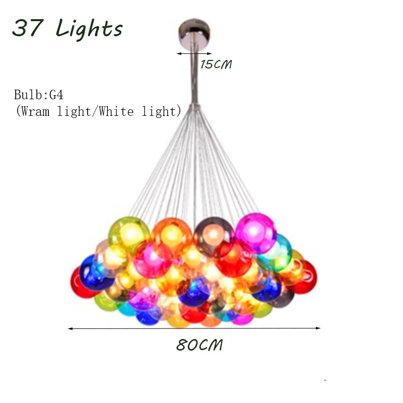 Современные светодиодные Цвет в виде шара пузыря подвесной светильник затемнения Спальня лампа жизни детская комната внутреннее освещение, люстры подвесной светильник приспособление - Цвет корпуса: 37   lights