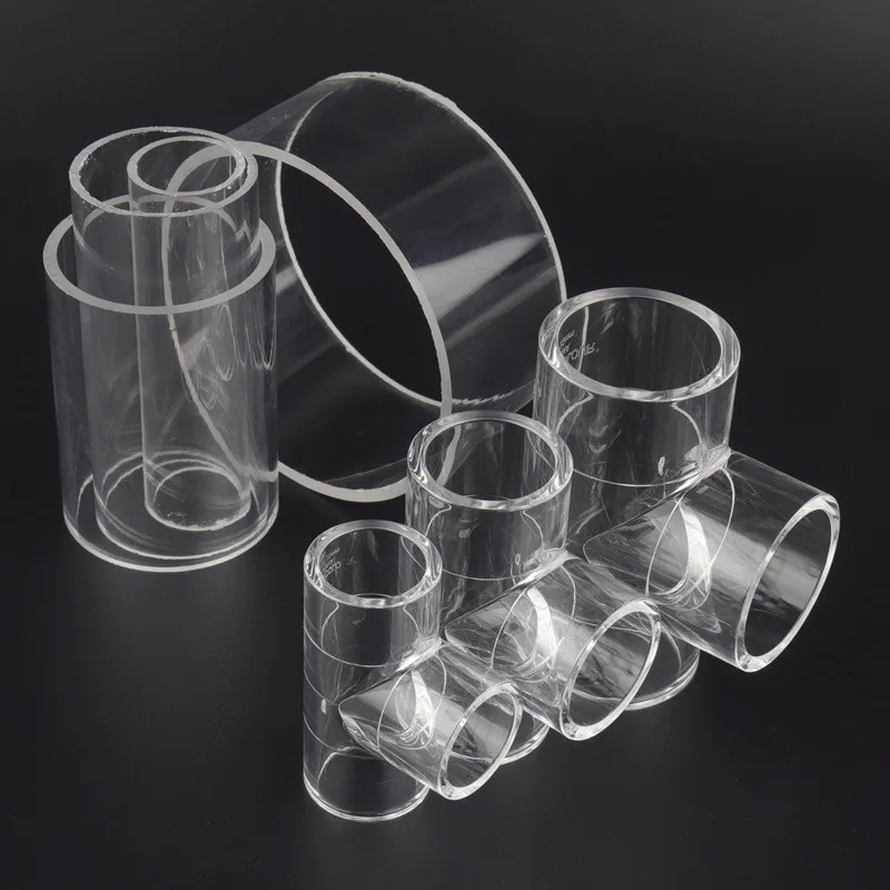 10pcs I.D2032mm Transparent Acrylic Pipe Tee Connectors Fish Tank Pipe