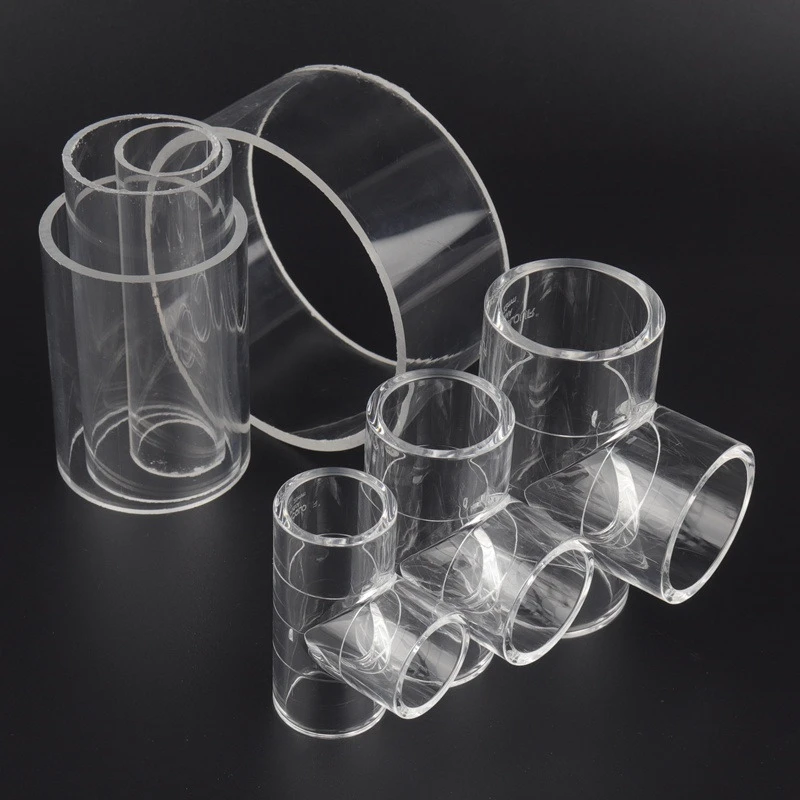 10pcs I.D2032mm Transparent Acrylic Pipe Tee Connectors Fish Tank Pipe
