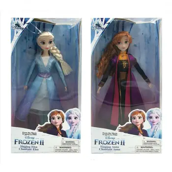 

2020 NEW High quality 1pc 28cm Disney Frozen 2 Collection Dolls Anna Elsa Accessory Children toy Birthday gift with original box