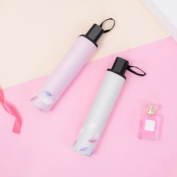 

Sun Umbrellas Leaf Folding Travel Colorful Green Tree Sunblock UV Protection Rain Resistant Umbrella For Girl Women