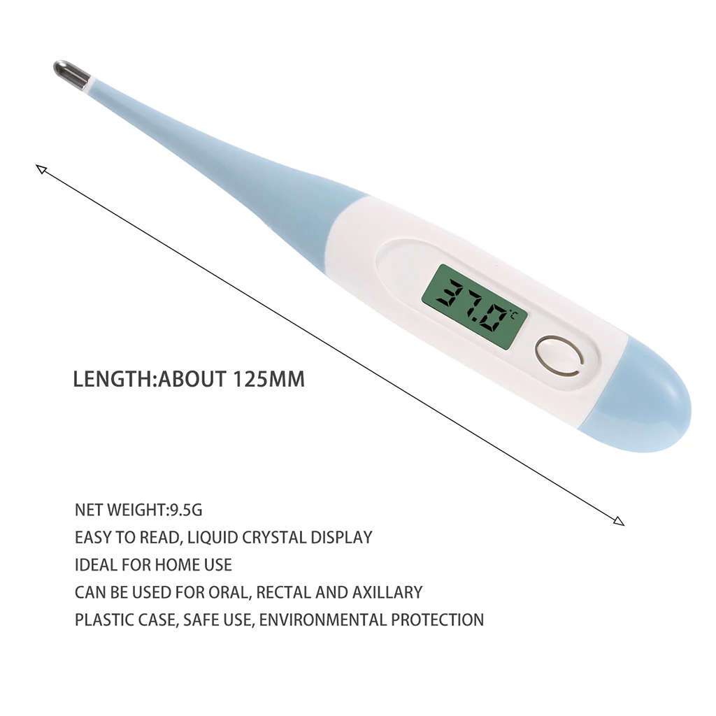 Thermometer Digital LED Soft Head Thermometer Fever Alert Oral Axillary Body Thermometer Infant Baby Children Kids Measure Tool