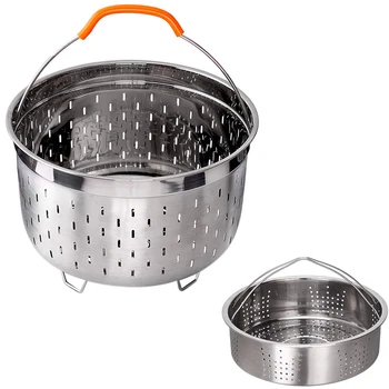 

Stainless Steel Steamer Basket Compatible with Accessories 6 QT Steamer Insert Including Handles and Feet