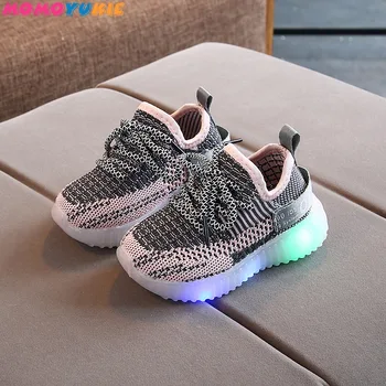 2021 New Baby Flashing Lights Sneakers Toddler Little Kid LED Sneakers Children Luminous Shoes Boys Girls Sport Running Shoes 3