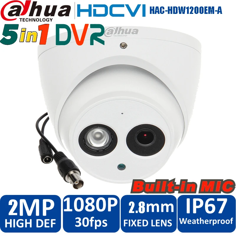 Оригинальная Dahua 2MP 1080P Водонепроницаемая CVI ИК камера для глазного яблока|Камеры