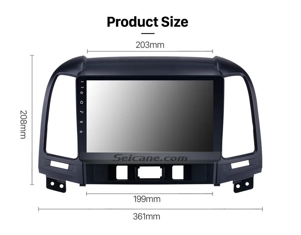 Excellent Seicane 2 din Android 8.1 DVD Player Bluetooth GPS Navigation Radio for 2005-2010 2011 2012 HYUNDAI SANTA FE with WIFI 1024*600 17