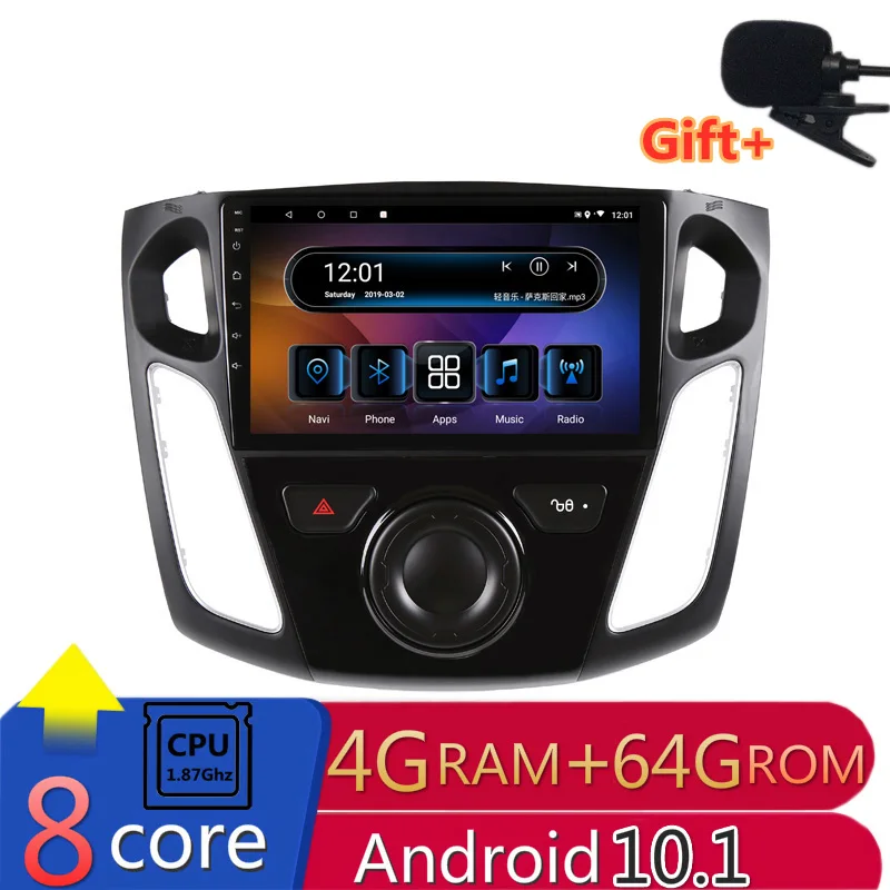 9&quot 4G RAM 8 cores Android Car DVD GPS Navigation For Ford Focus 2012 2013 2014 2015 audio stereo car radio headunit bluetooth |