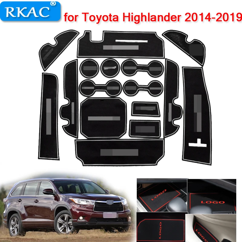 Для Toyota- Highlander аксессуары, 3D автомобильный резиновый коврик, Противоскользящий коврик для автомобиля, Нескользящие Коврики для внутренней двери/коврик для чашки