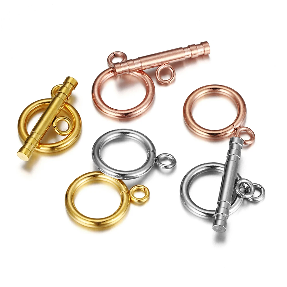 4 Sets goldfarbene OT-Verschlüsse aus Edelstahl, unregelmäßig gebogene Knebelverschluss-Anschlüsse für DIY-Armband-Schmuckherstellung – Detail 2
