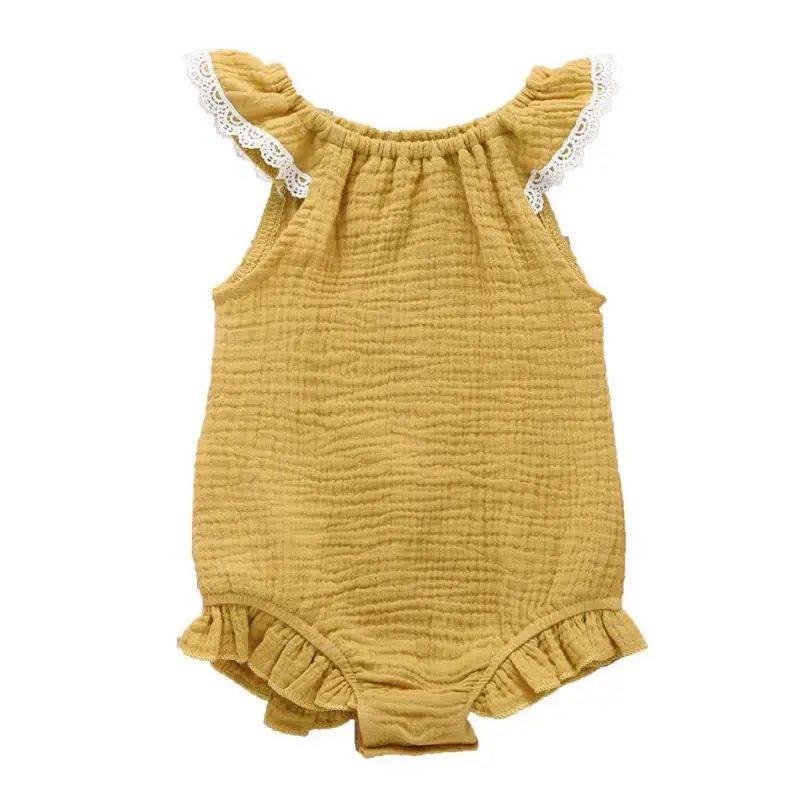 

Summer Baby Boy Babies Ins Explosion Models Europe And The United States Style Lace Sleeves Baby Romper Folds Feet Jumpsuit