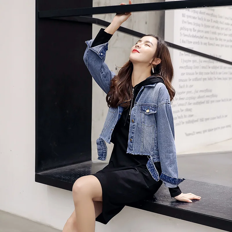 

Short Jacket Women's 2019 New Style Korean-style Fashion Long Sleeve with Holes Jacket Button Jacket Casual Elegant Spring Cloth