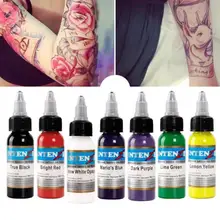 7 шт 1 унций 30 мл/бутылка пигментные чернила для татуажа набор для постоянного боди-арт Косметика татуировка подводка для глаз, бровей, губ Инструменты для татуажа