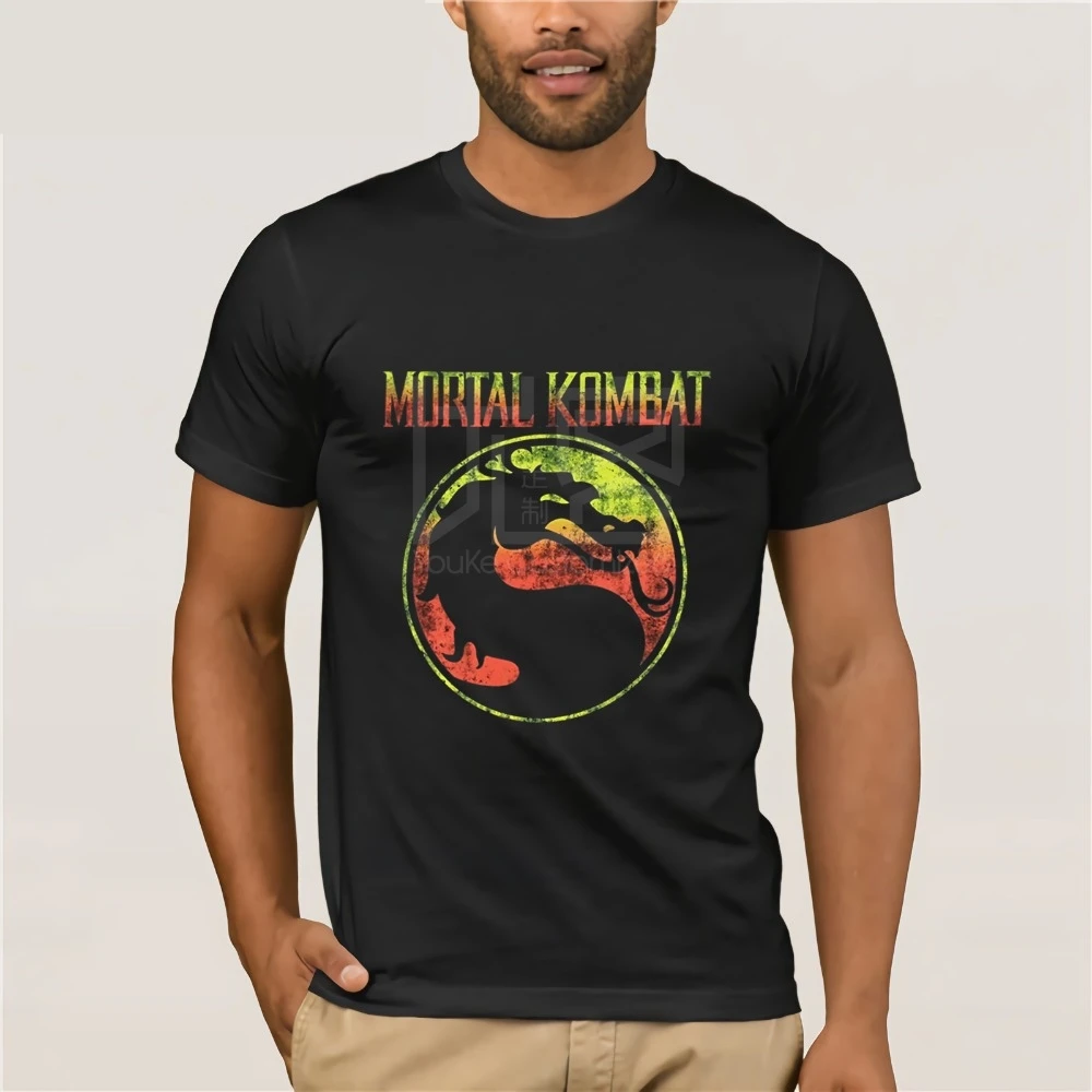 T-shirts 2019 Brand Clothes Slim Fit Printing Mortal Kombat Logo Licensed Graphic T-shirt Tops Summer Tees Cotton |