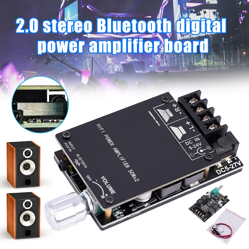HIFI 2 0 Стерео Bluetooth цифровой усилитель мощности плата TPA3116 50WX2 аудио модуль