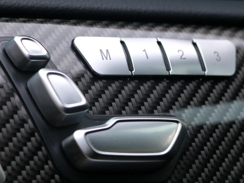 Car Seat Adjust Button Cover Sticker for Mercedes Benz A B C E Class W204 W212 GLA X156 CLA C117 GLE W166 ML GL GLS (18)