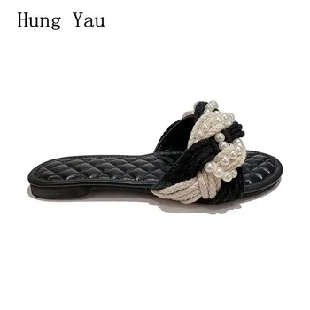

Women Sandals Slippers Flips Flops Summer Style Shoes Woman Wedges Fashion String Bead Platform Female Slides Ladies Shoes