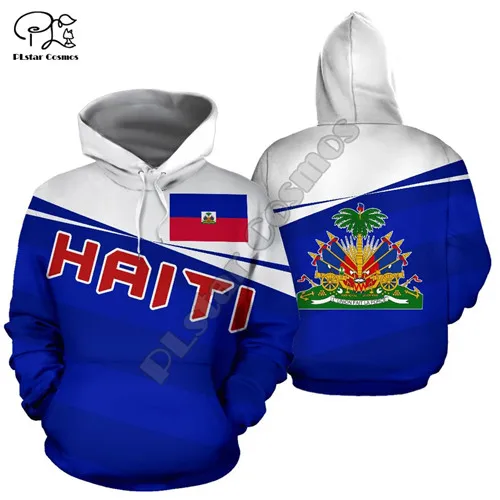 Hoodies Для мужчин и женщин Haiti Caribbean Sea print 3D толстовки забавные флаг страны модные толстовки с капюшоном с длинным рукавом унисекс пуловер - Цвет: Hoodies