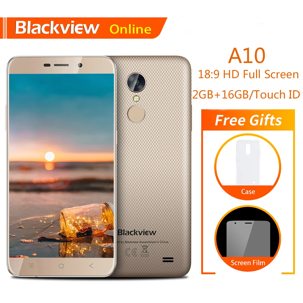 Blackview A10 оригинальный 5,0 "мобильный телефон HD 18:9 2 ГБ + 16 ГБ Android 7,0 четырехъядерный сканер отпечатков пальцев 2800 мАч 3G Ультратонкий смартфон|Смартфоны и мобильные телефоны| | АлиЭкспресс