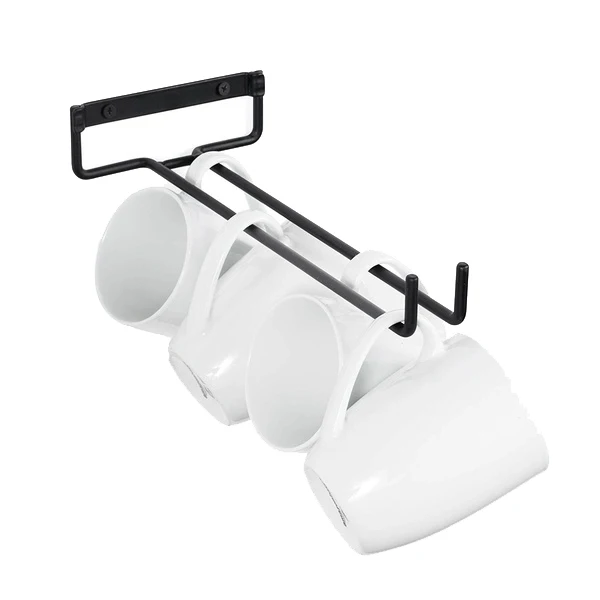 5 Pcs Stemware Wine Glass Storage Rack Wall Mountable Kitchen Storage Rack Black 11 Inch 30cm