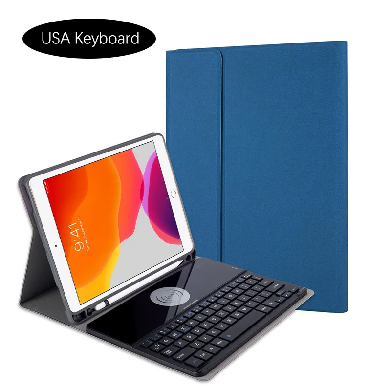 Для iPad 10," Съемный беспроводной зарядный Американский Bluetooth клавиатура чехол для планшета с кожаным чехлом держатель для ручки