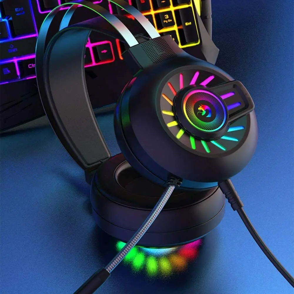 Ottwn M10 Game Headphone Computer headset luminous gaming headset wired chicken 7 1 channel desktop notebook with microphone